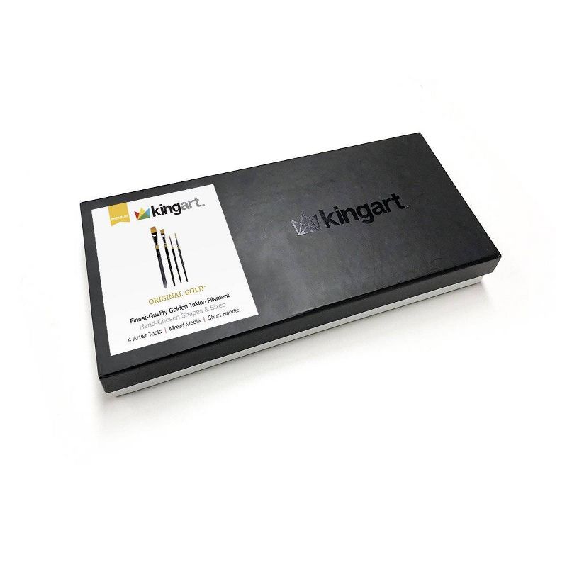 Kingart 4pc Original Gold Paint Brush Set