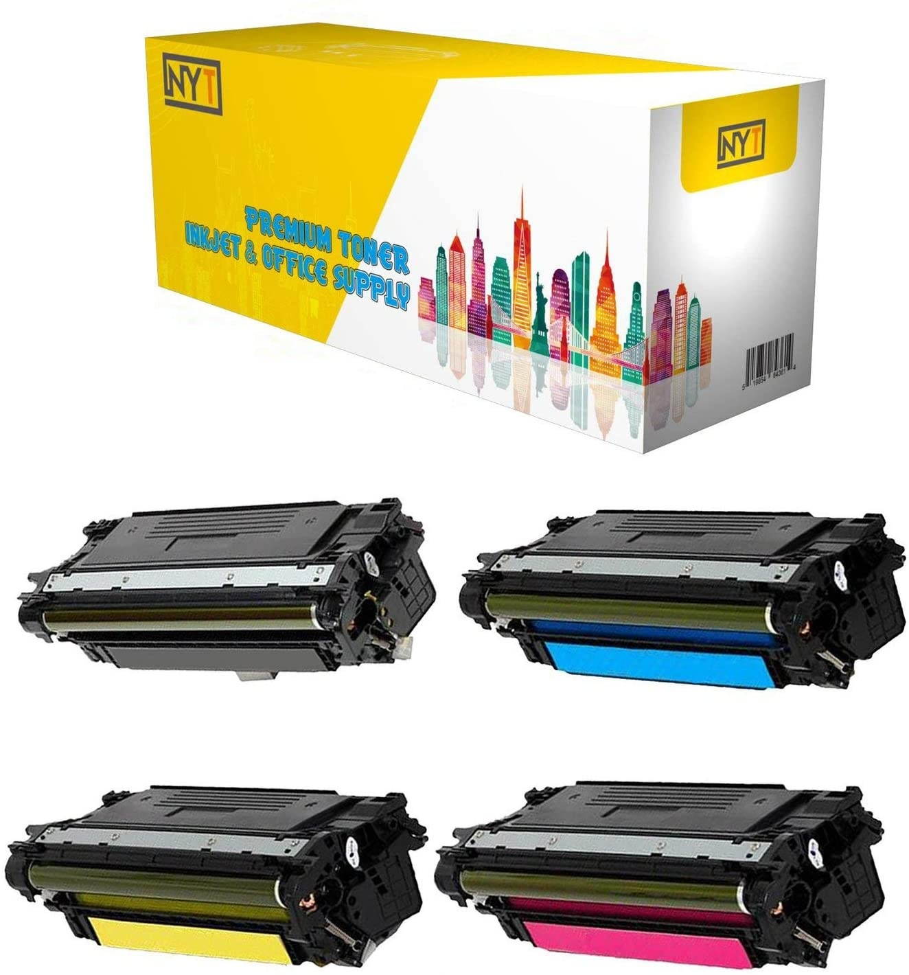 NYT Compatible Toner Cartridge Replacement for HP CF330X CF331A CF332A CF333A (HP 654X & 654A) for HP Laserjet M651, M651N, M651DN, M651XH (Black, Cyan, Magenta, Yellow, 4-Pack)