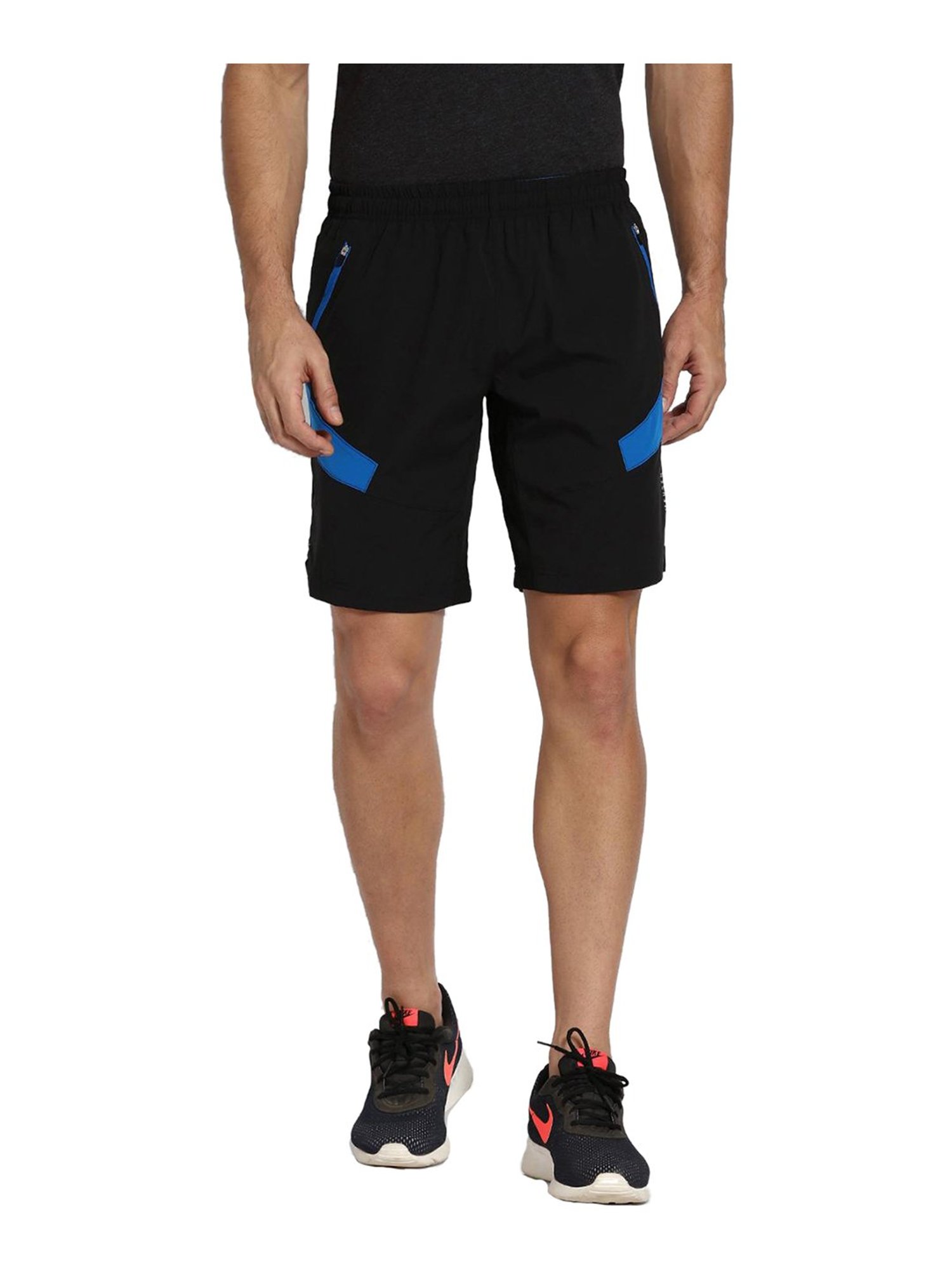 Van Heusen Performance Regular Fit Swift Dry Mesh Panel Solid Shorts - Black