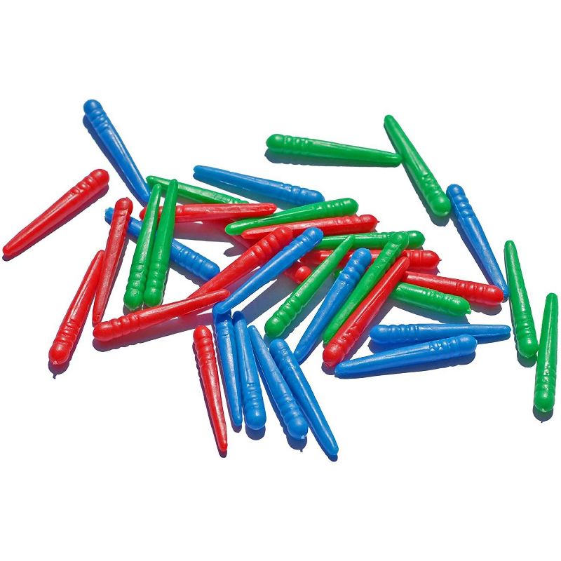 WE Games 36 Standard Plastic Cribbage Pegs w/ a Tapered Design in 3 Colors - Red, Blue & Green