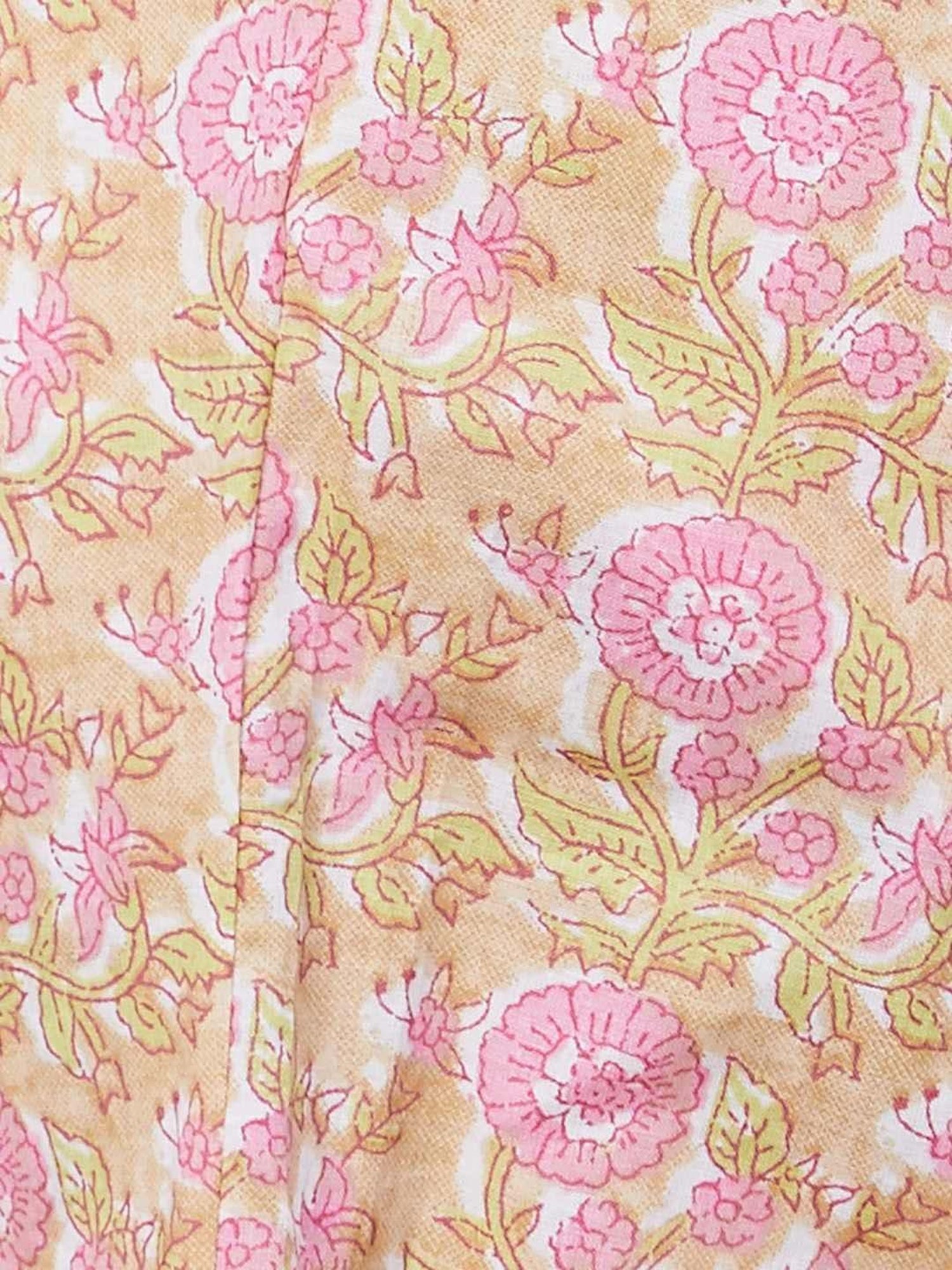 Melange by Lifestyle White & Peach Cotton Printed Kurta Palazzo Set