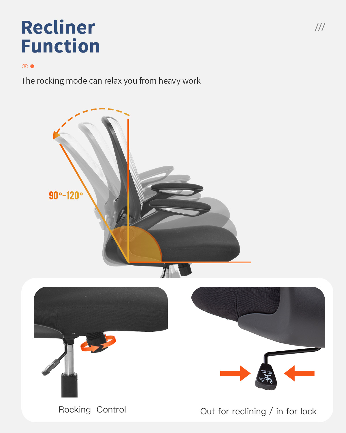 Office Chair Desk Chair Computer Chair with Lumbar Support Flip-up Arms Swivel Rolling Executive Task Chair&nbsp;Mesh Adjustable Ergonomic Chair for Adults(White)