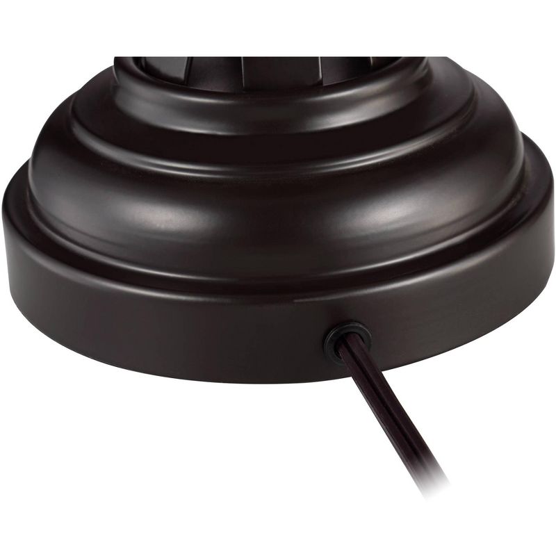 Regency Hill Modern Table Lamps Set of 2 Open Profile Bronze Fabric Drum Shade for Living Room Bedroom Bedside Nightstand Office