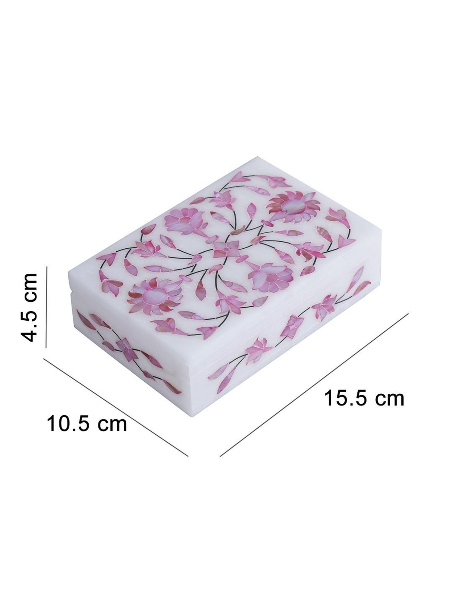 Aapno Rajasthan Pink & White Marble Jewellery Box