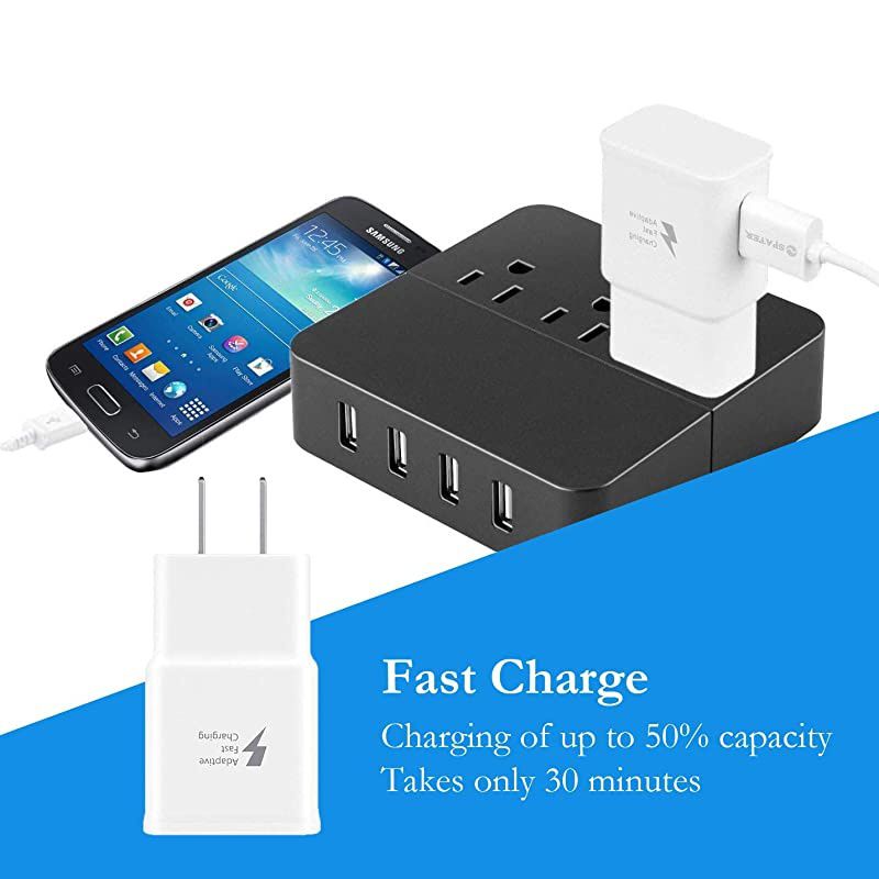 Adaptive Fast Charging Wall Charger Compatible with Samsung Galaxy Note9 Note8 Note5 S10 S9 S8 S8 S7 S6 Plus Galaxy S8 Active and More 2 Pack White