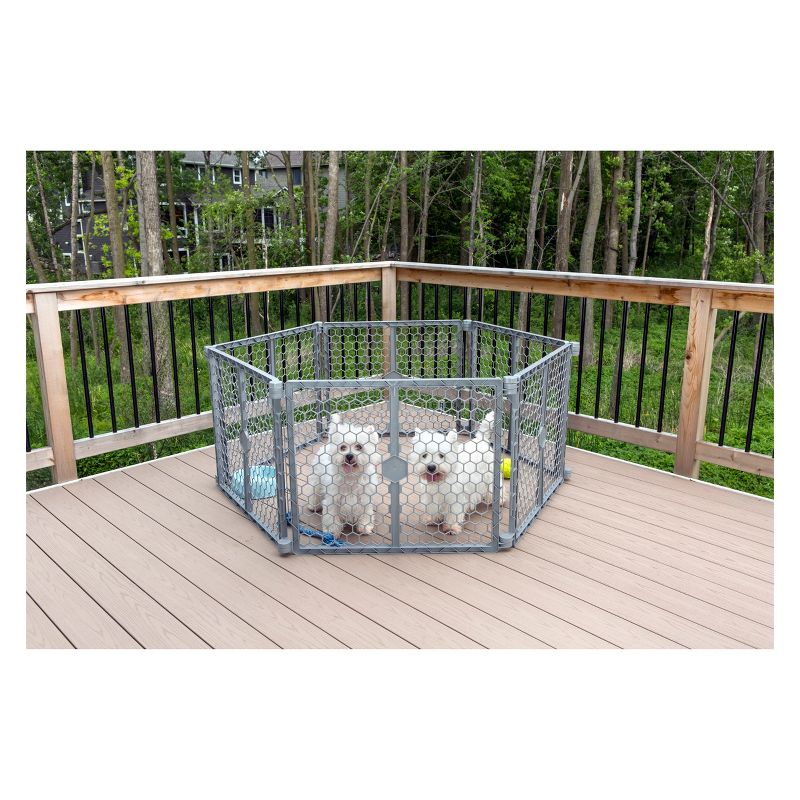 Carlson Convertible Plastic Super Yard Cat & Dog Gate with Small Door