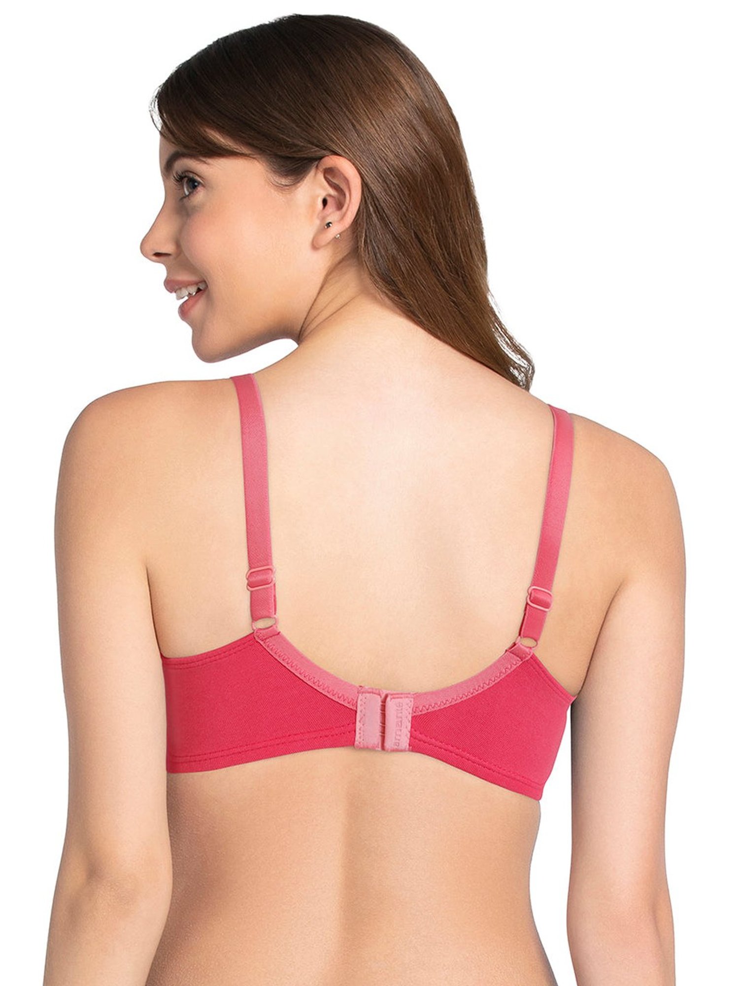 Amante Coral Pink Cotton Padded T-Shirt Bra