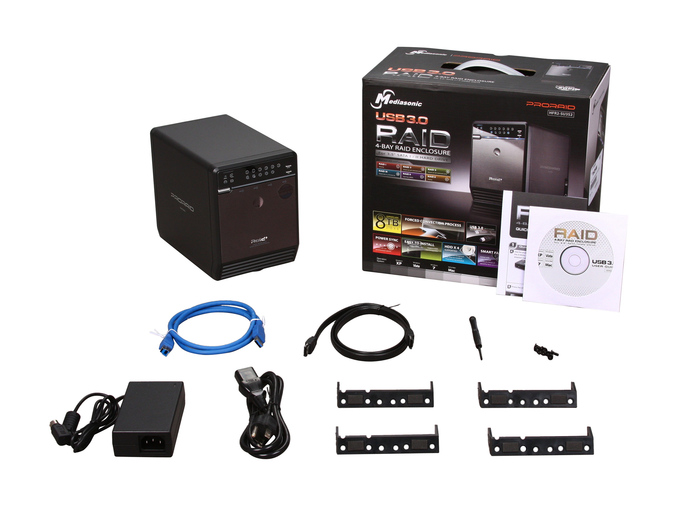 Mediasonic HFR2-SU3S2 PRORAID Box 4 Bay Raid 3.5" SATA Hard Drive Enclosure with USB 3.0 & eSATA
