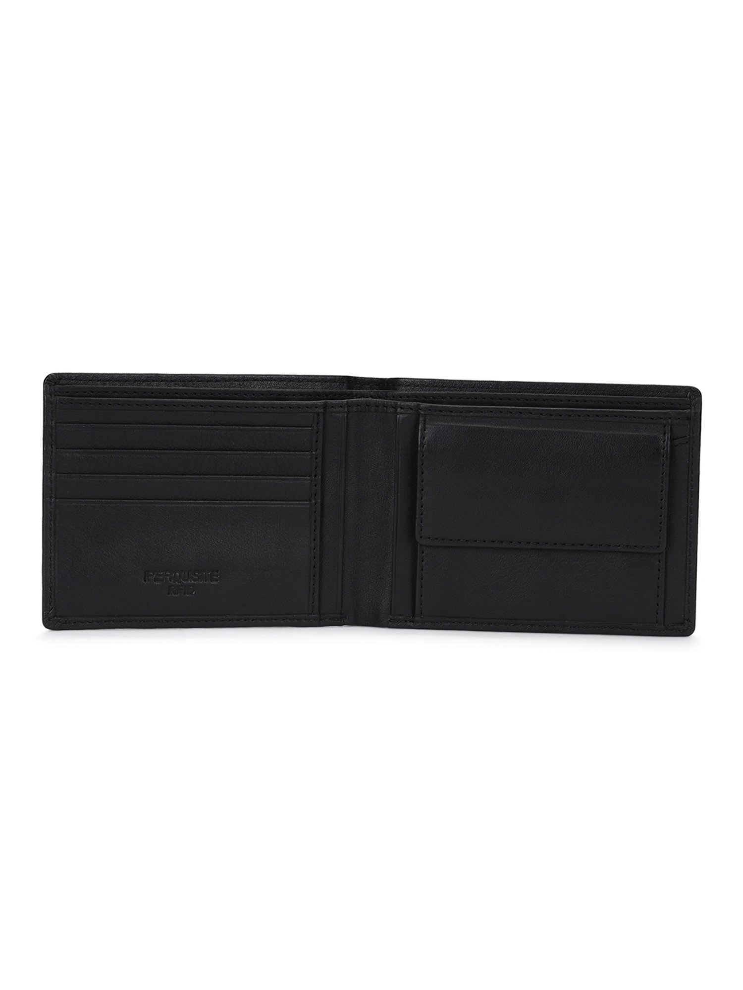 PERQUISITE Black Casual Leather Bi-Fold Wallet for men