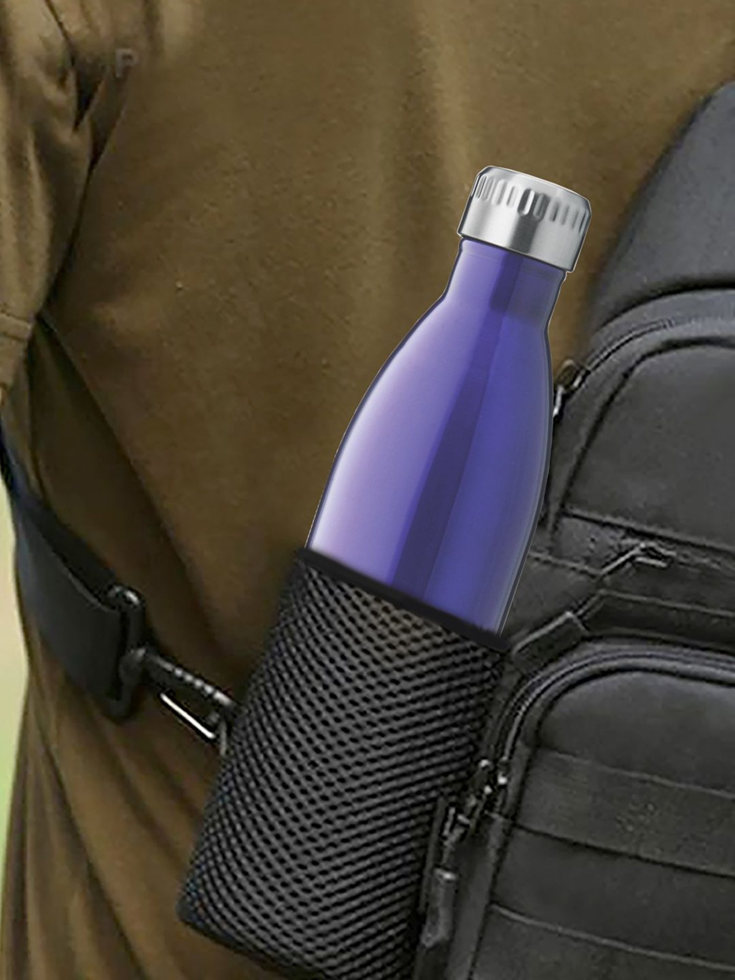 Borosil Blue Stainless Steel Hydra Bolt Trans Vacuum Insulated Flask Water Bottle - 1L