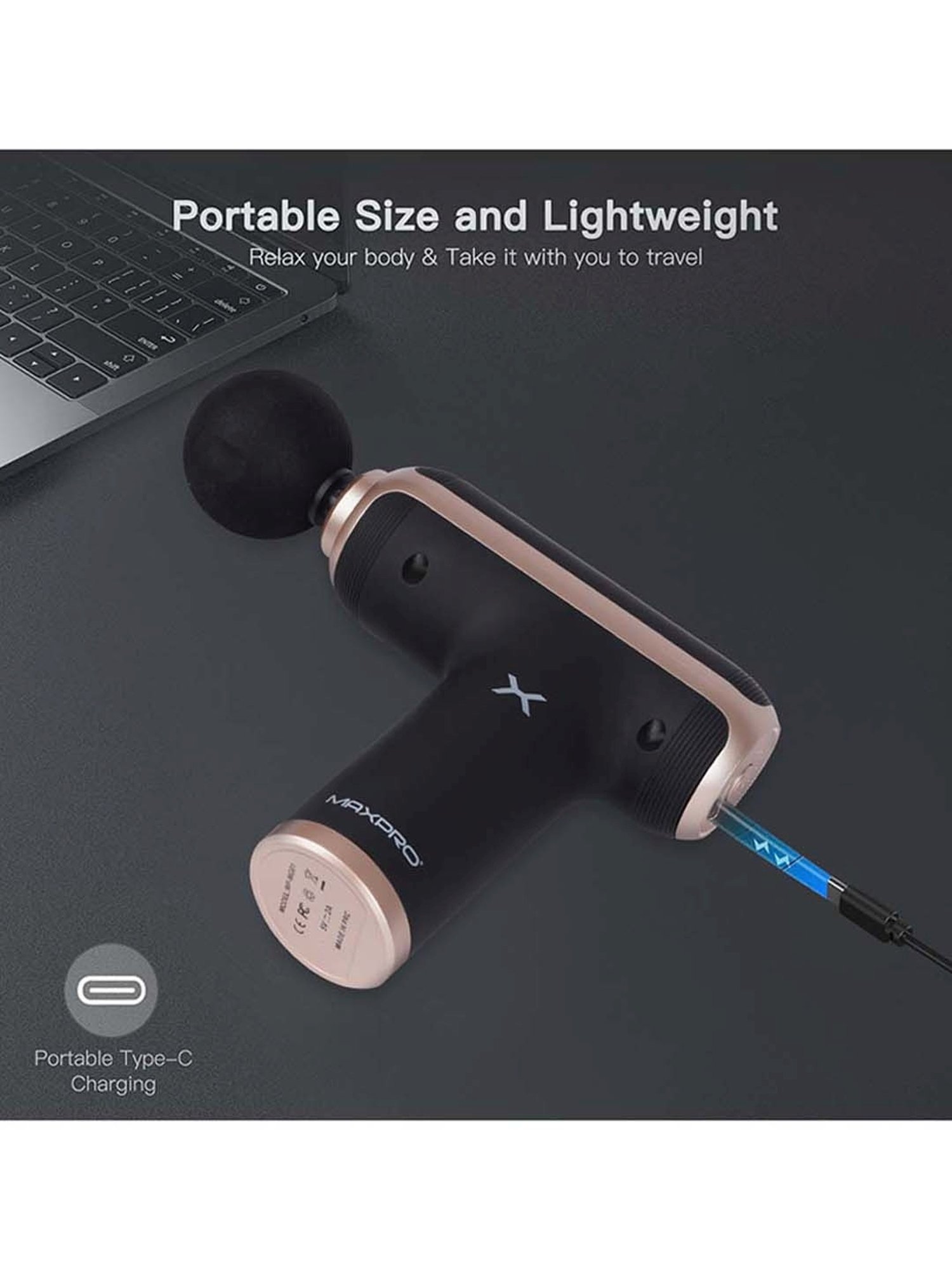 MAXPRO MP-MG01 Handheld Precision Muscle Massage Gun for Full body pain relief, Rechargeable