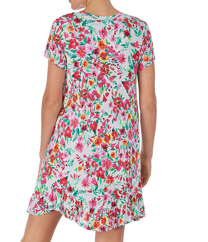 Sleep Sense Wallpaper Printed Short Sleeve Jersey Knit Sleepshirt