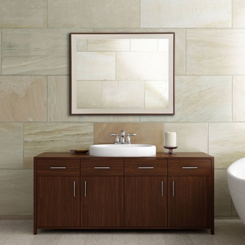 35.5" x 45.5" Two-Toned Frame Mirror Brown/Cream - Head West