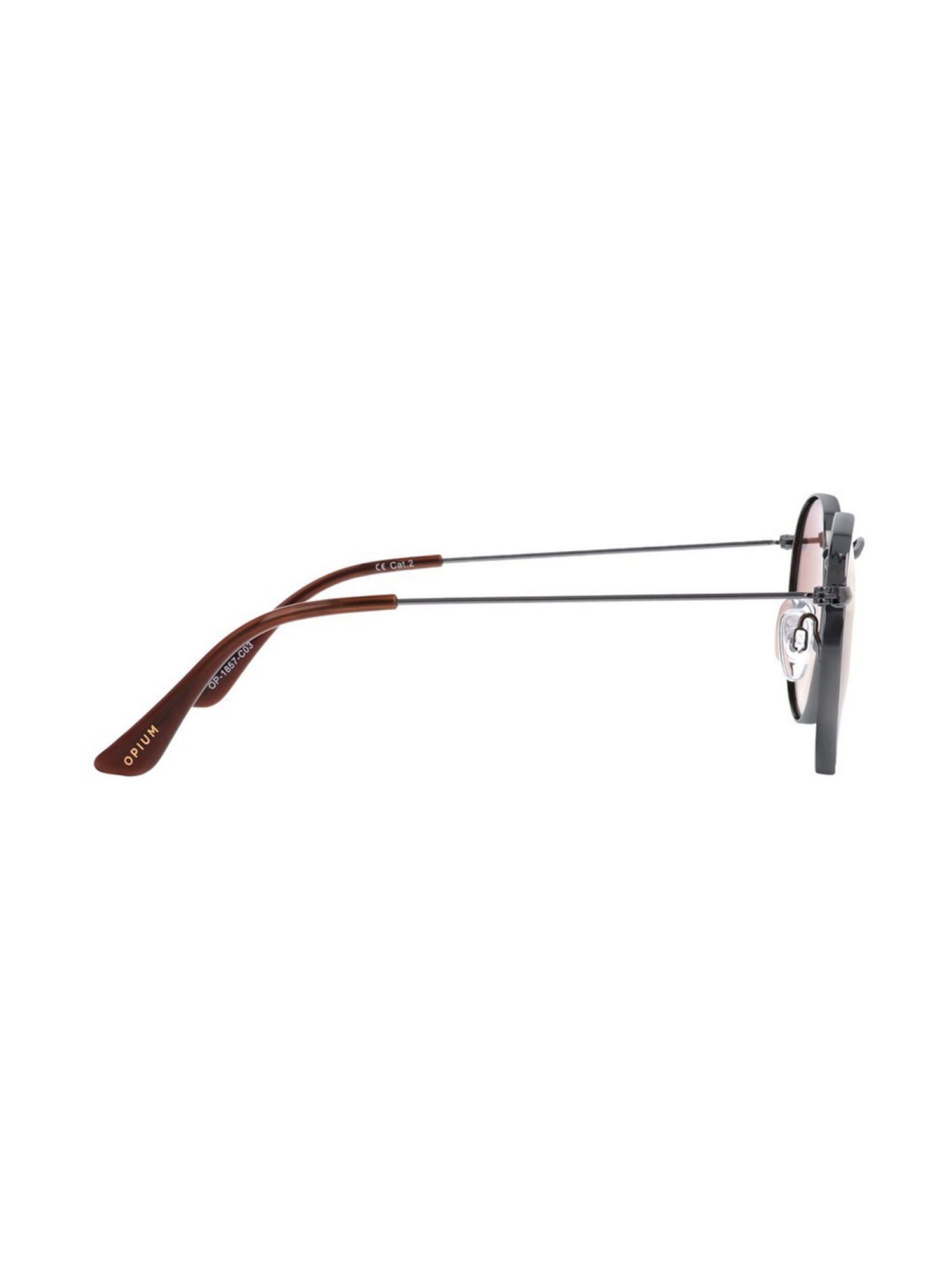Opium Brown Round Unisex Sunglasses