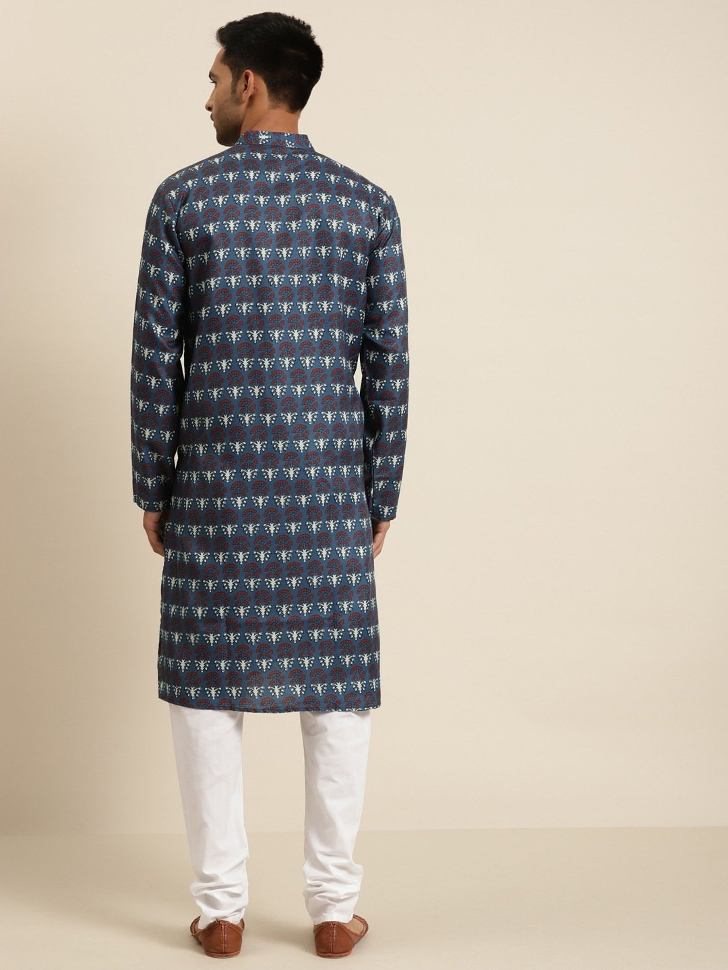 Sojanya Navy Pure Cotton Regular fit Print Kurta Set