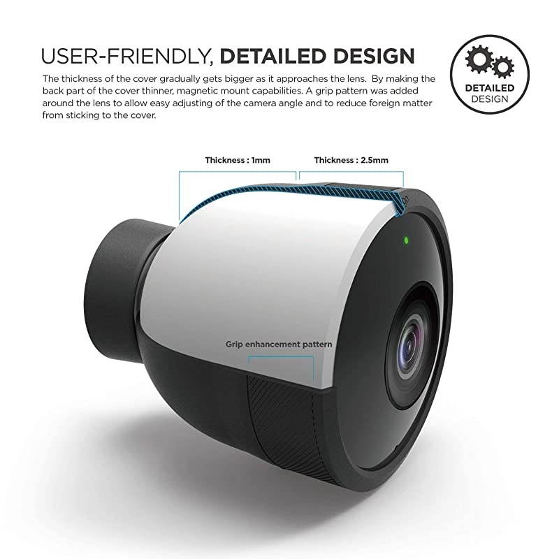 Google Nest Cam Outdoor Cover Black 3Pcs Full Package All Weather Protective Cover Adapter Cover IncludedProtection Blending in Easy Installation