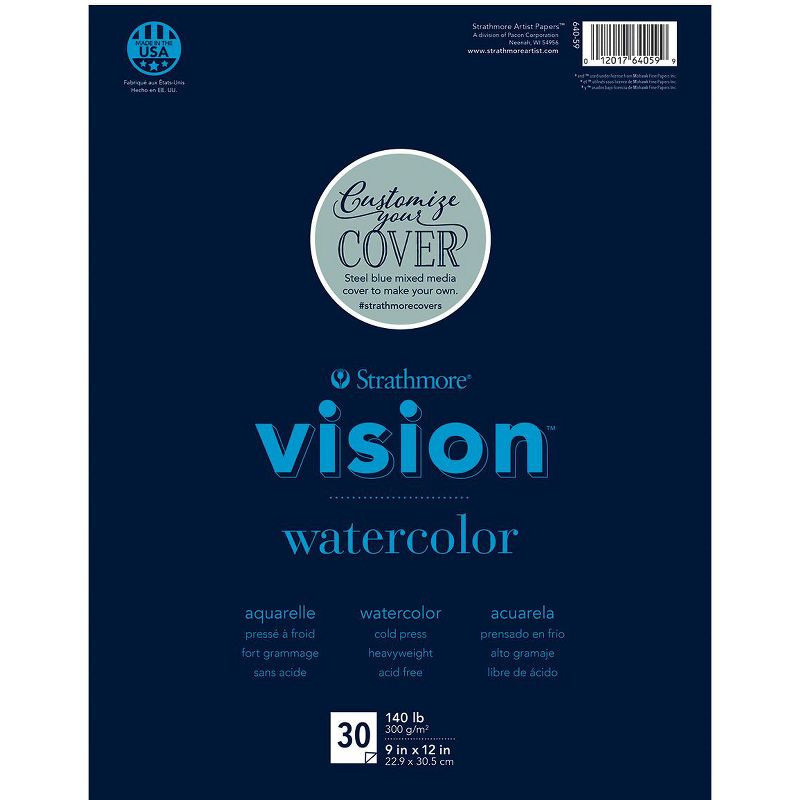 Strathmore Vision Watercolor Pad, 9 x 12 Inches, 140 lb, 30 Sheets