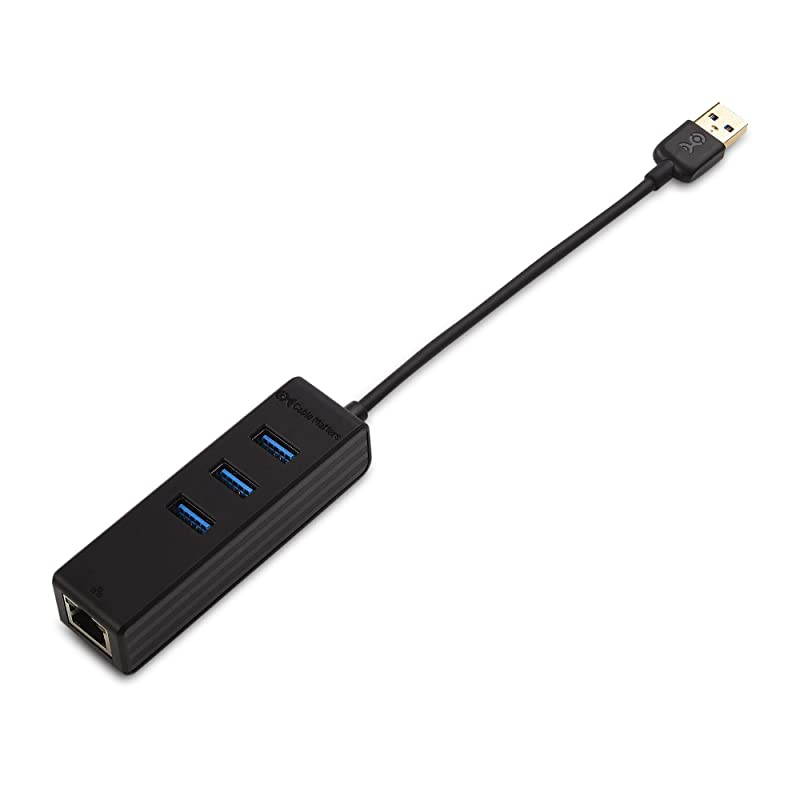 3 Port USB 30 Hub with Ethernet USB Hub with Ethernet Gigabit Ethernet USB Hub Supporting 101001000 Mbps Ethernet Network in Black