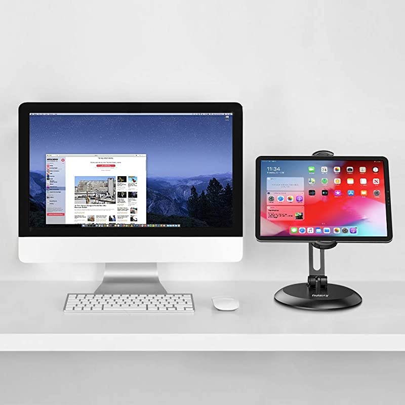Adjustable Tablet Stand Heavy Duty Desktop Tablet Holder Mount macOS Catalina Sidecar 2Stage Metal Arm Compatible with 411 Phones Tablets iPad Nintendo Switch Kindle Updated Version