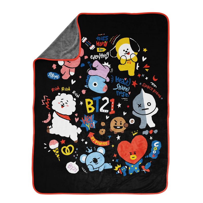 BT21 Line Friends Doodle Throw Blanket