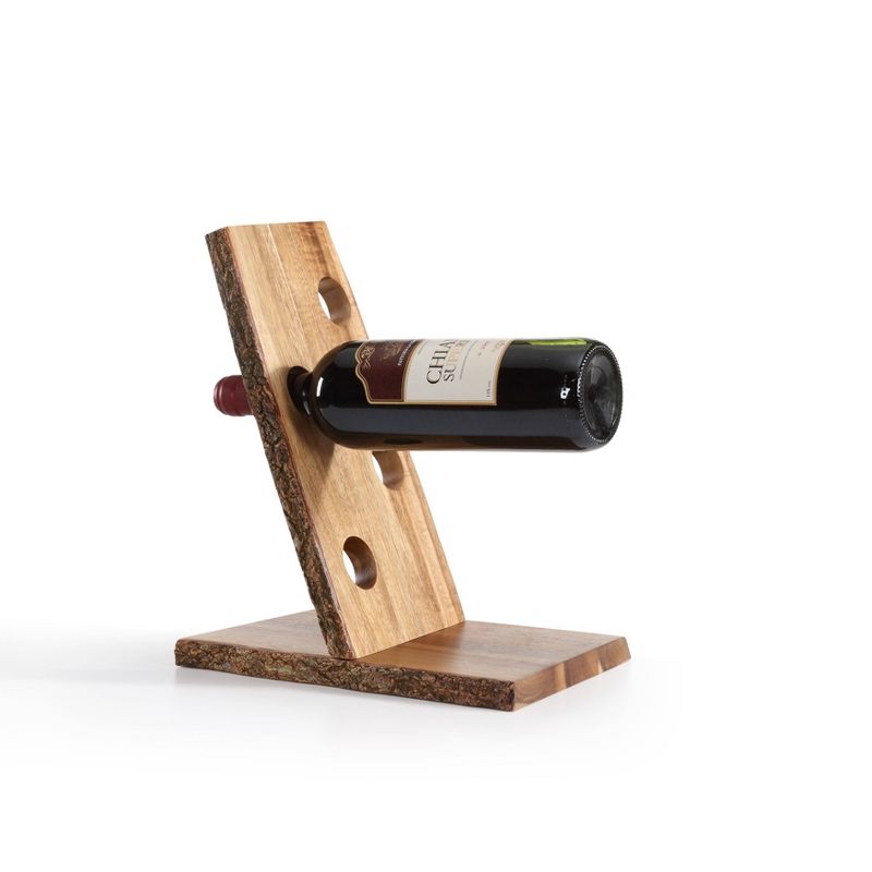 11.5" x 10.2" Four Bottle Floating Acacia Wood Wine Holder Brown - Danya B.