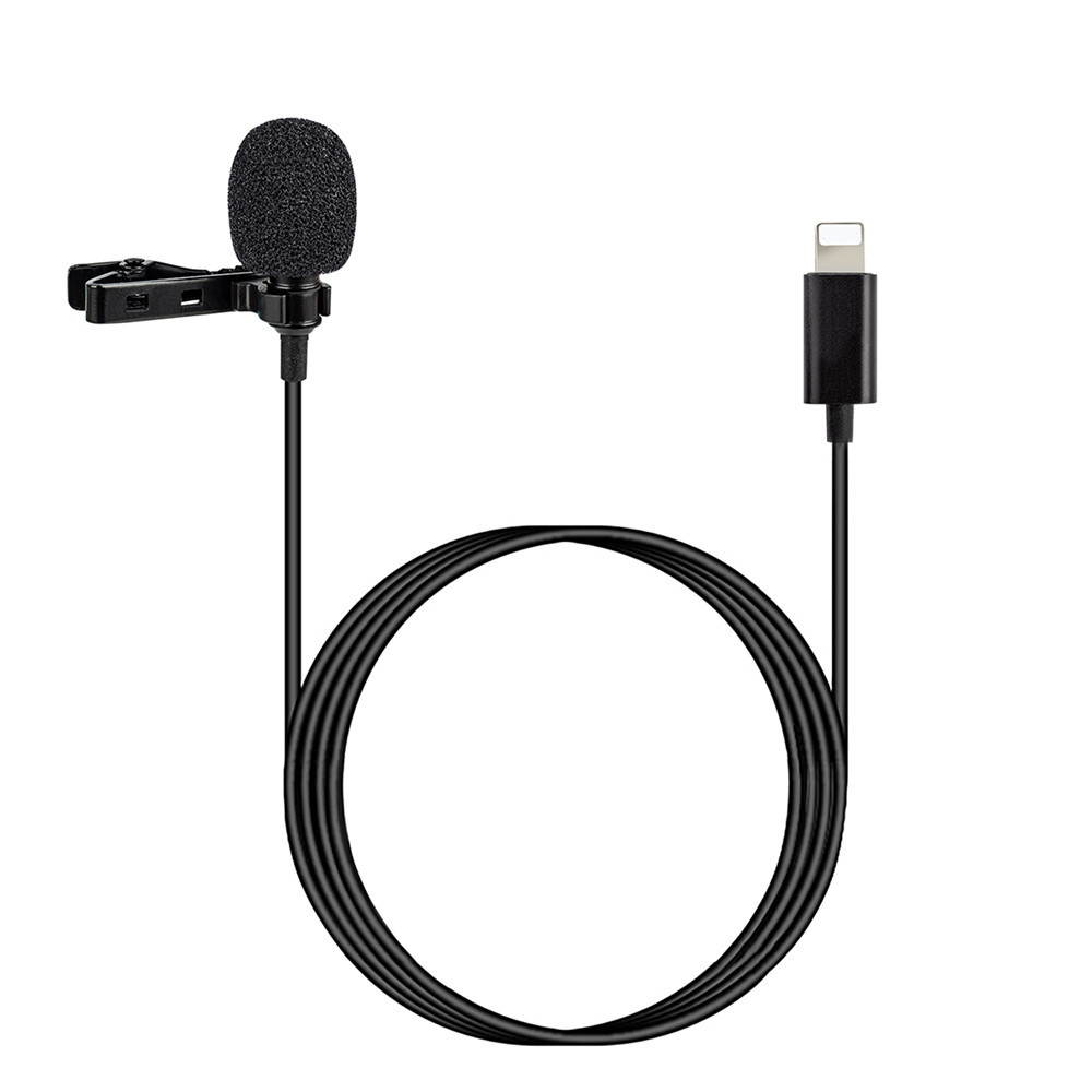 Multifunctional Loudspeaker Lavalier Clip/Lapel Clip Omnidirectional Condenser Microphone Wired Microphone is Suitable for Lightning Interface Equipment