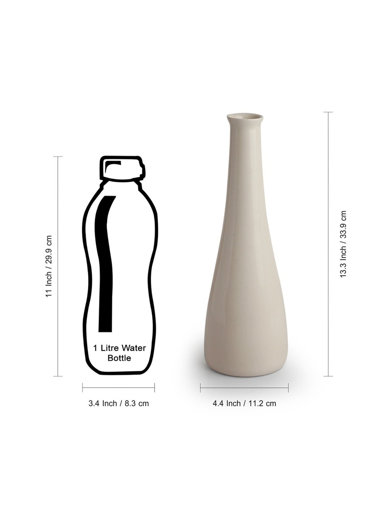 ExclusiveLane Minimalistic Elevated White Ceramic Decorative Vase