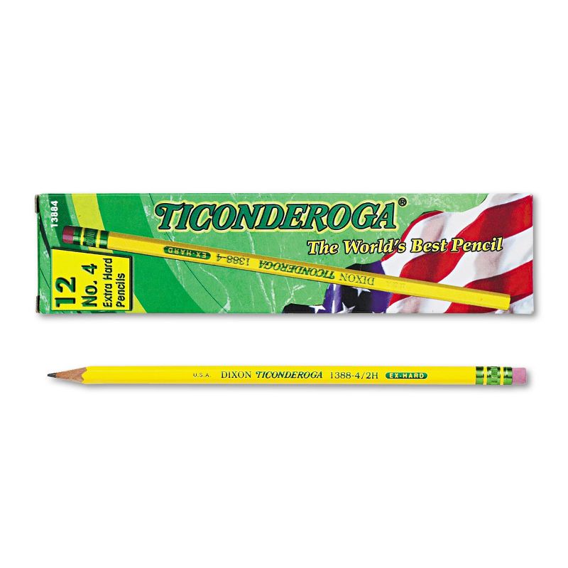 Ticonderoga Woodcase Pencil 2H #4 Yellow Dozen 13884