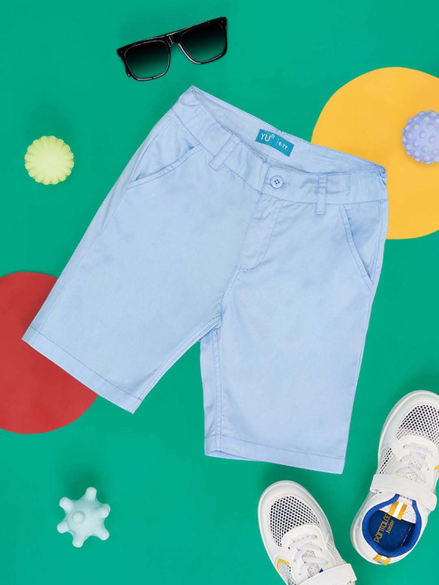 YU by Pantaloons Kids Blue Regular Fit Shorts