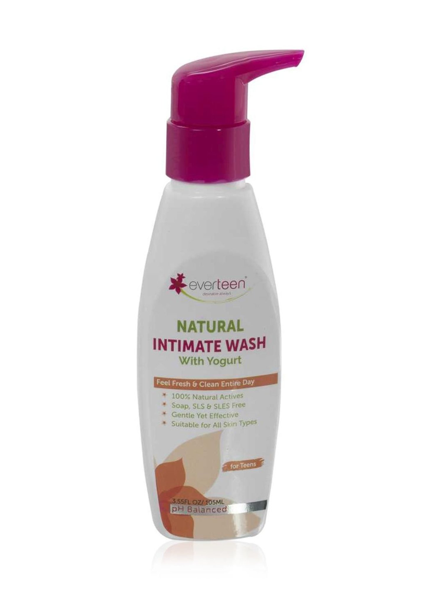 everteen Yogurt Natural Intimate Wash for Feminine Intimate Hygiene in Teens - 1 Pack - 105 ml