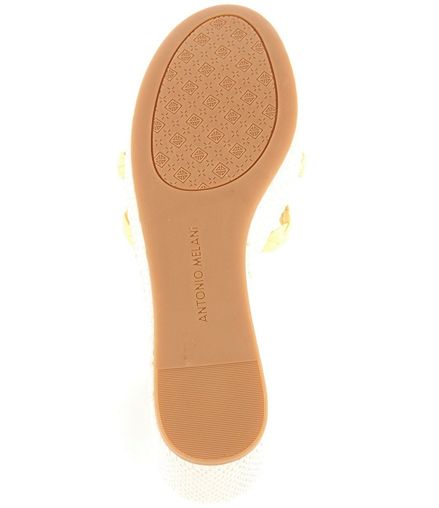 Antonio Melani Lorinna Leather Woven Ankle Strap Wedges