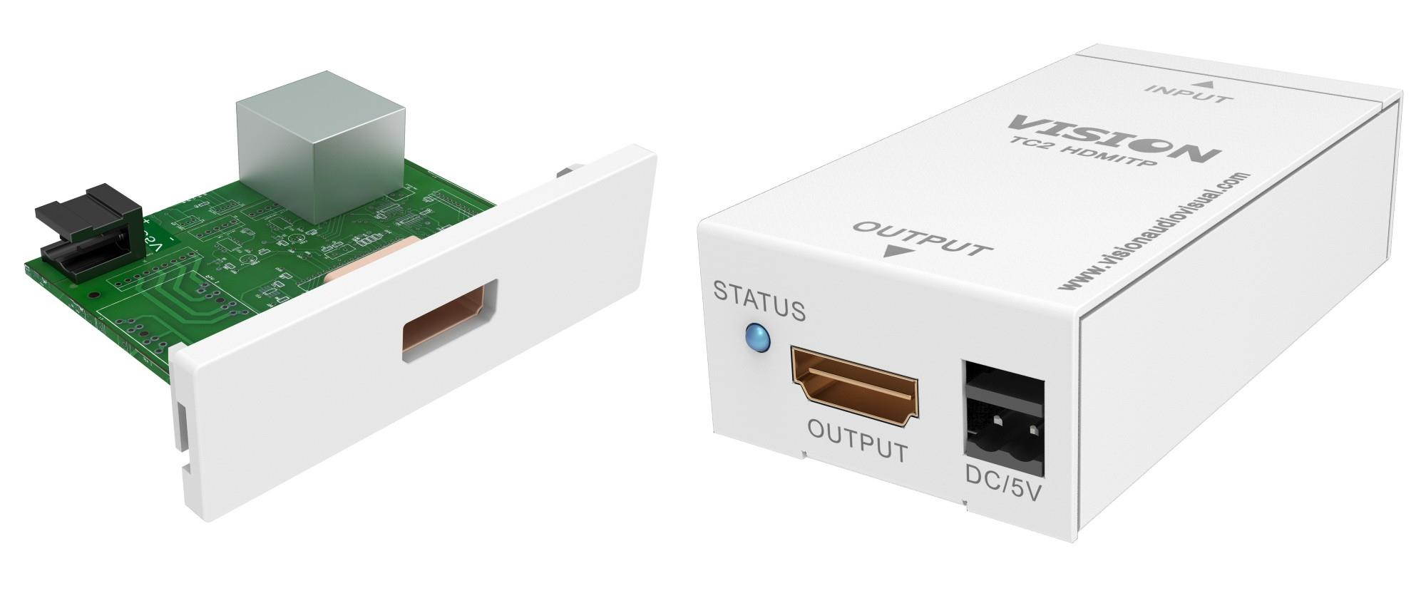 VISION Techconnect Modular AV Faceplate - LIFETIME WARRANTY - HDMI-over-twisted pair transmitter and receiver set - acti