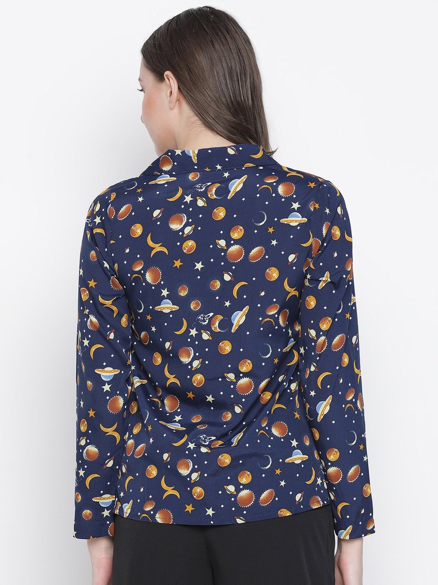 Oxolloxo Navy Printed Night Shirt