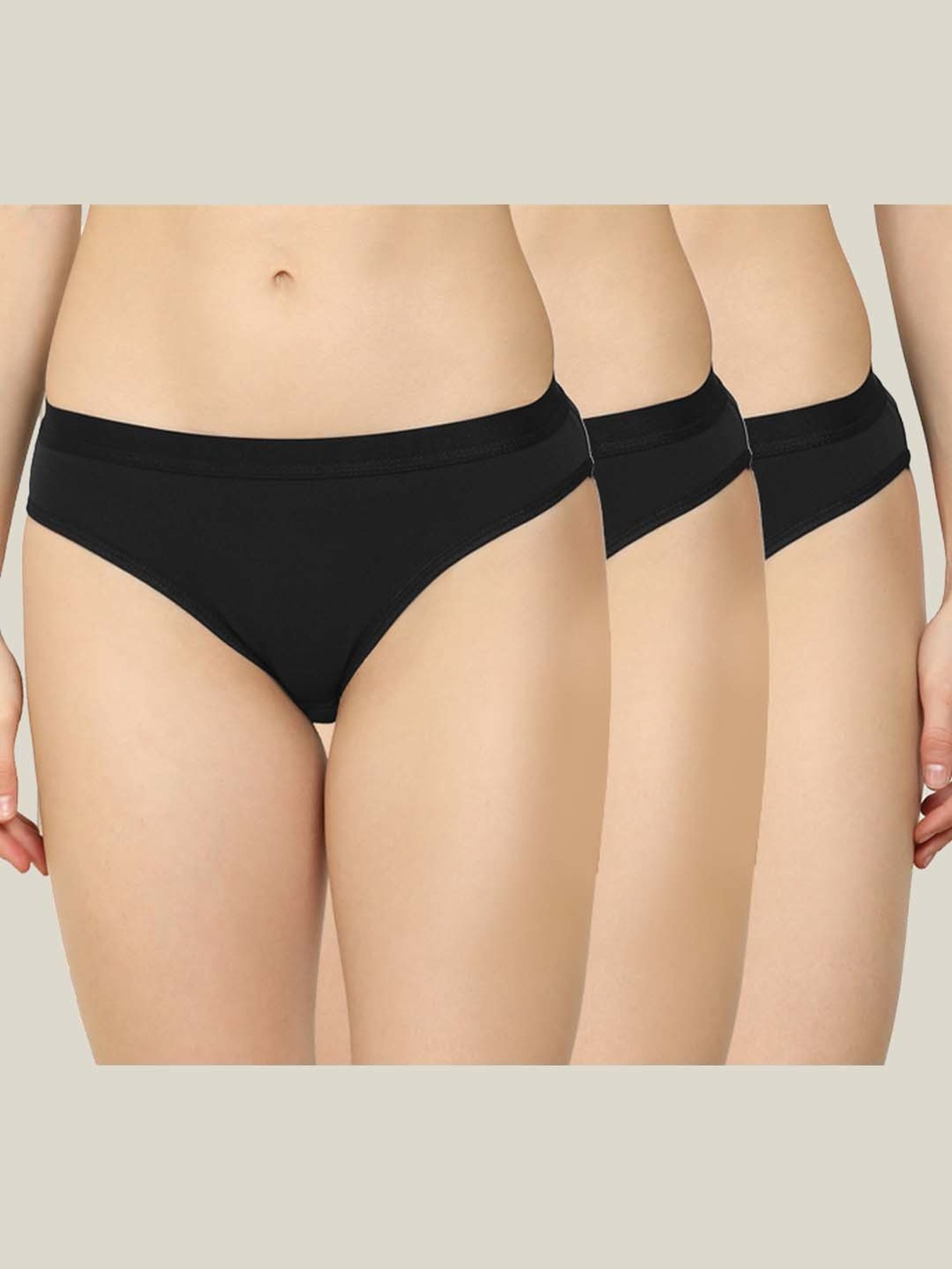 AROUSY Black Bikini Panties - Pack Of 3