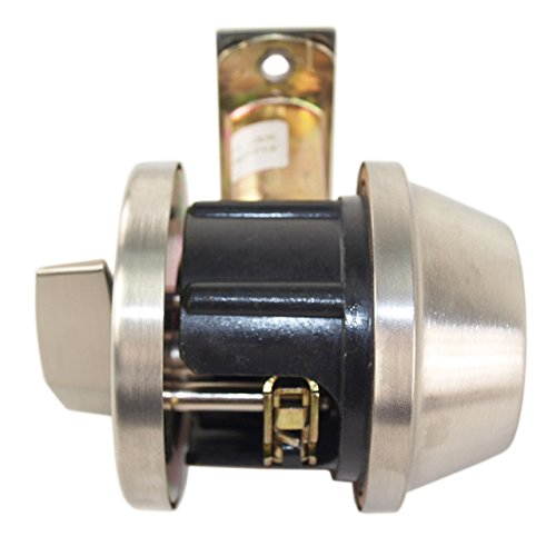 Mul-T-Lock Junior - Brushed Stainless Steel US32D Finish Single Cylinder Cronus Deadbolt Adj Backset Grade 2, HIGH SECURITY, 008 KEYWAY