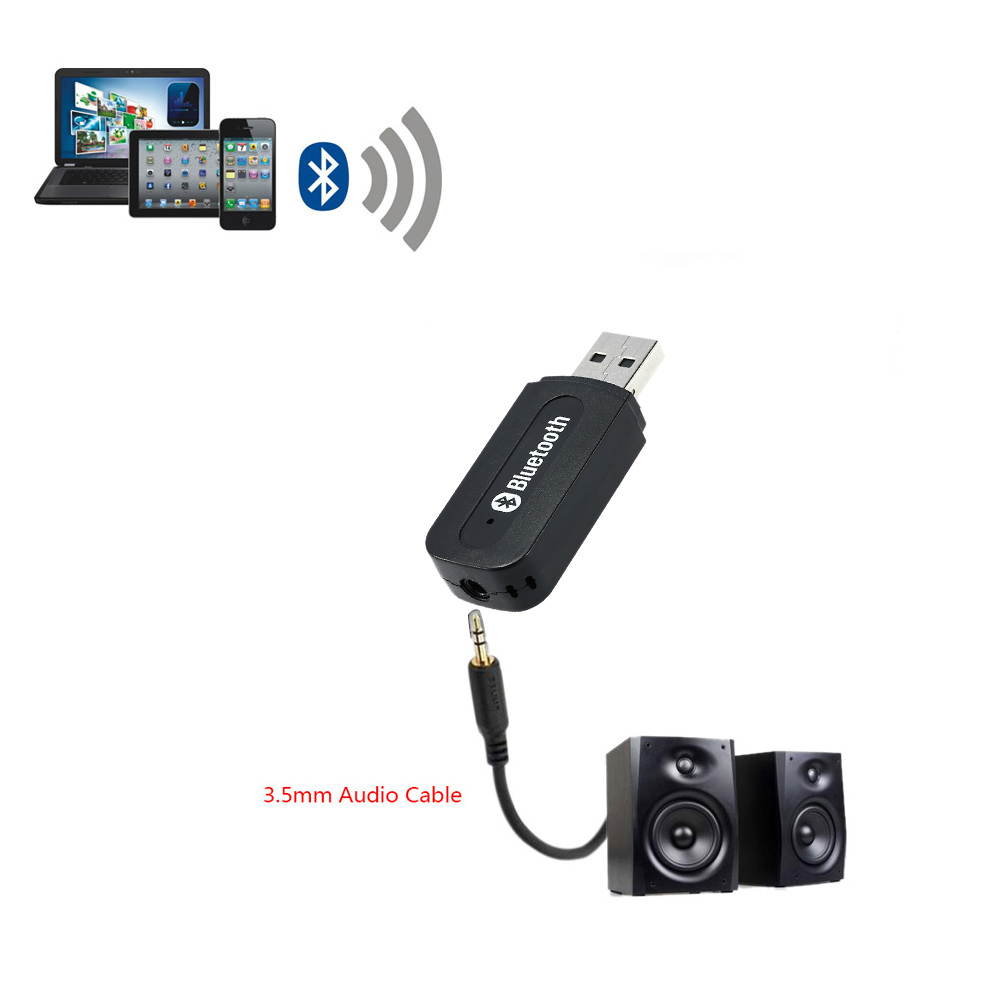 Mini USB Wireless BluetoothAudio Receiver 3.5mm AUX Music Adapter Car AUX Home Audio System