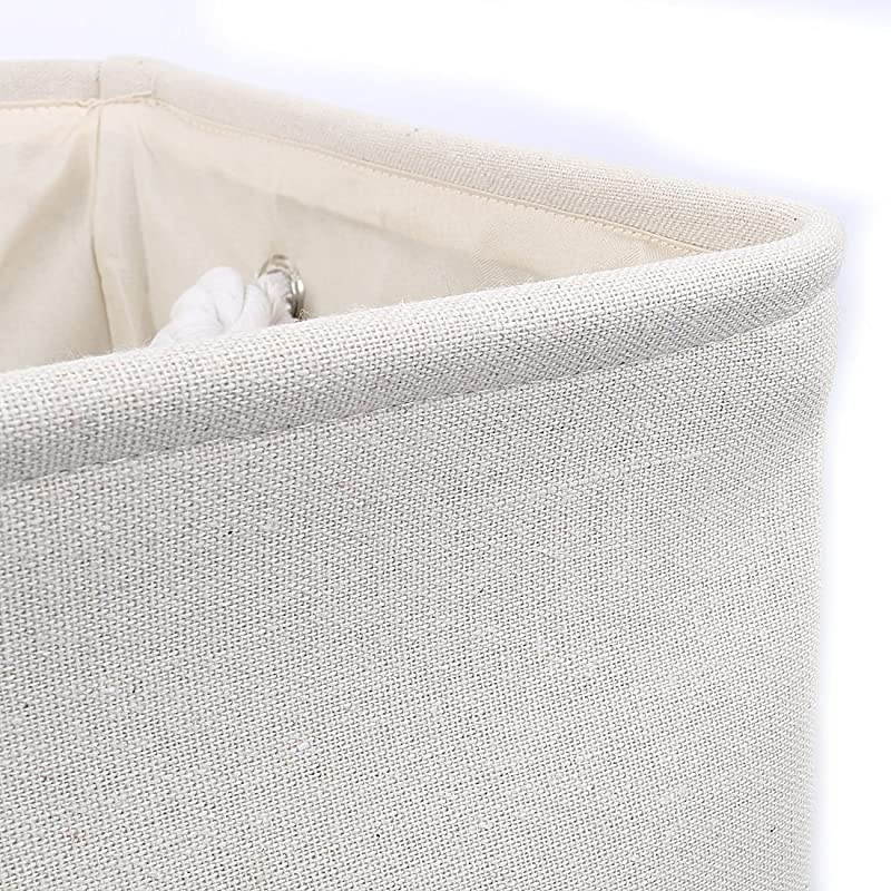 Collapsible Fabric Storage Basket Bins with Dual Handles, Foldable Toy Bins for Laundry Clothes Storage, Home Organizer for Bedroom Office Closet Shelves Coffee Color+White Small