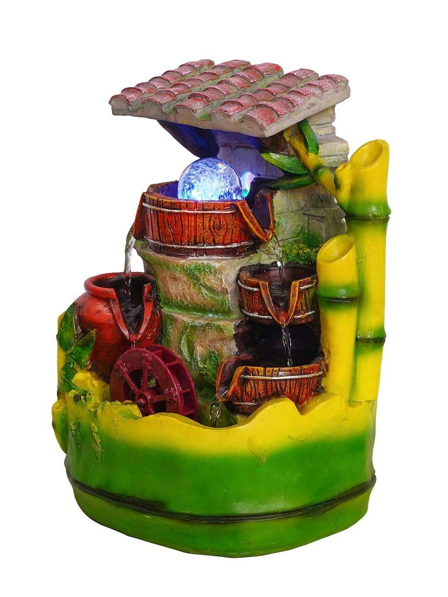 CHRONIKLE Multicolor Polyresin Table Top 3 Steps Waterfall Fountain