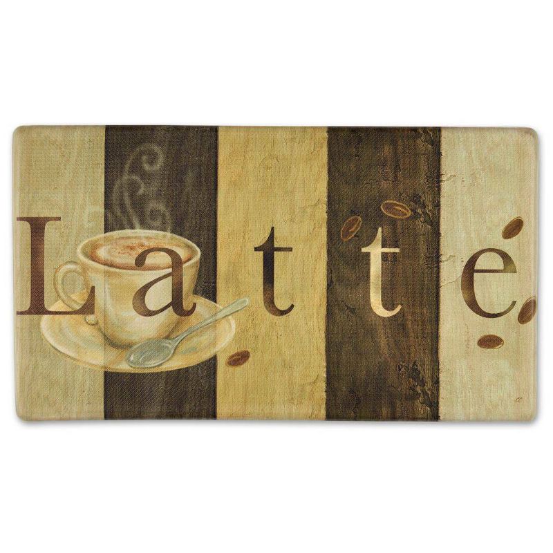 Home Dynamix 19" x 35" Latte Sign Kitchen Mat Brown