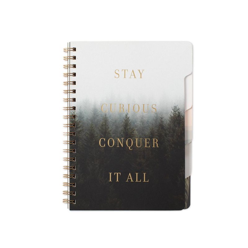 180 sheet College Ruled 5 Subject Spiral Notebook Large Tab Stay Curious - Fringe