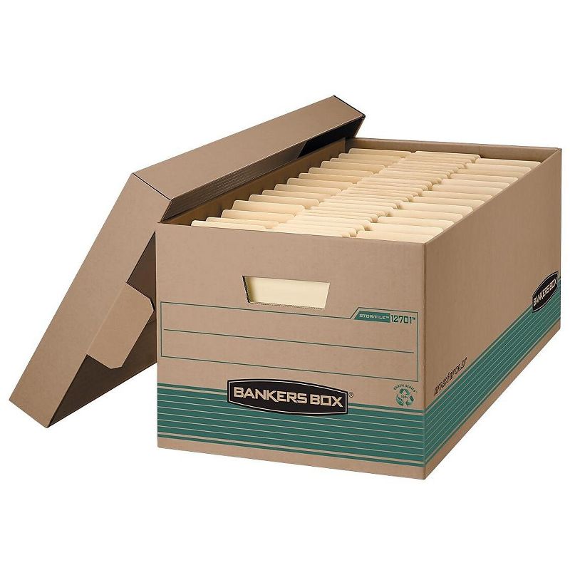 Bankers Box STOR/FILE Extra Strength Storage Box Letter Lift-Off Lid Kft/Green 12/Carton 1270101