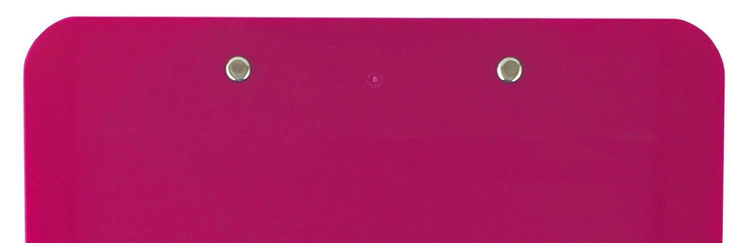 Trade Quest Plastic Clipboard Opaque Color Letter Size Low Profile Clip (Pack of 6) (Pink)