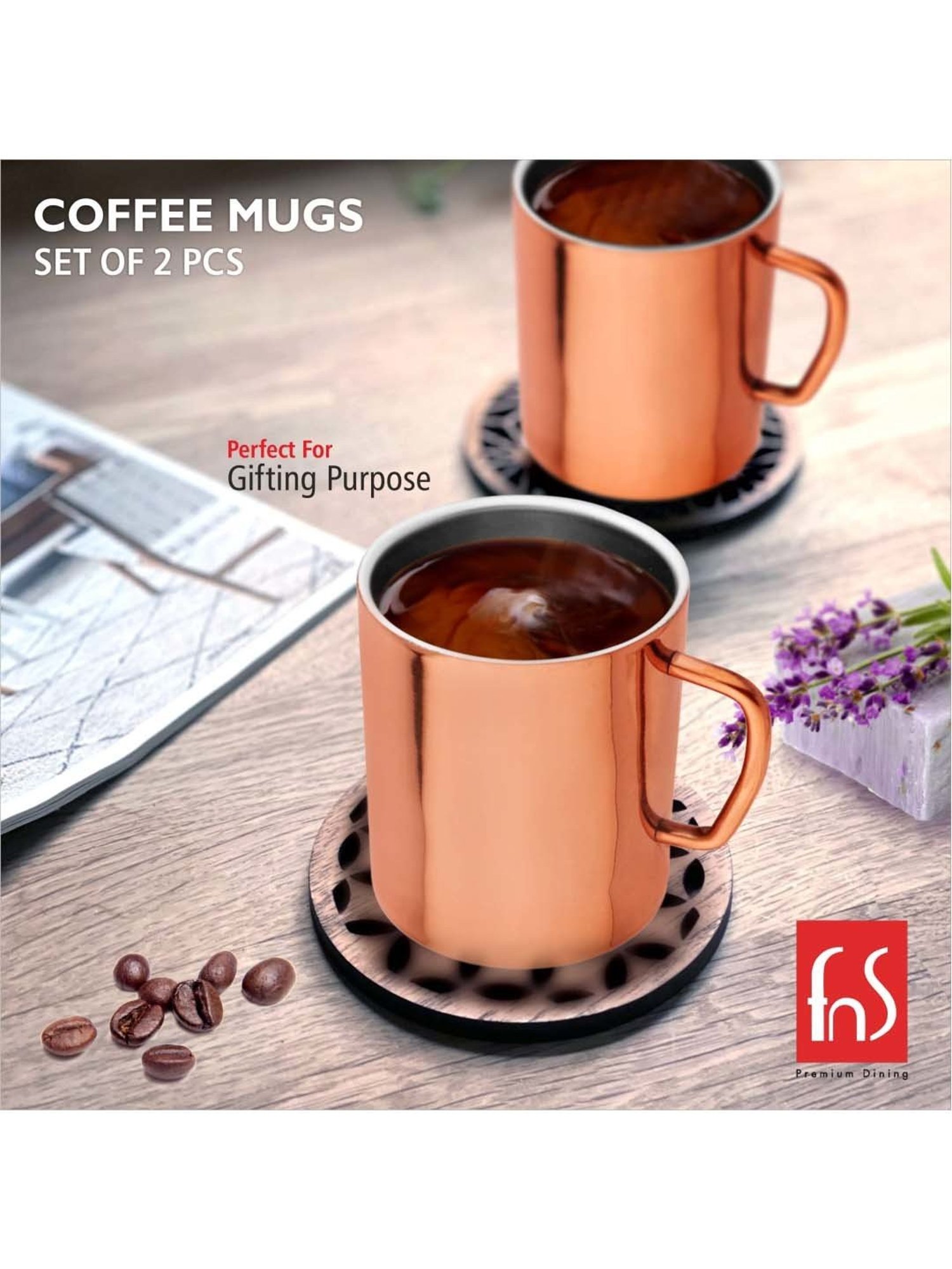 Femora Black Ceramic Coffee Mugs (0.36 L) - Set of 4