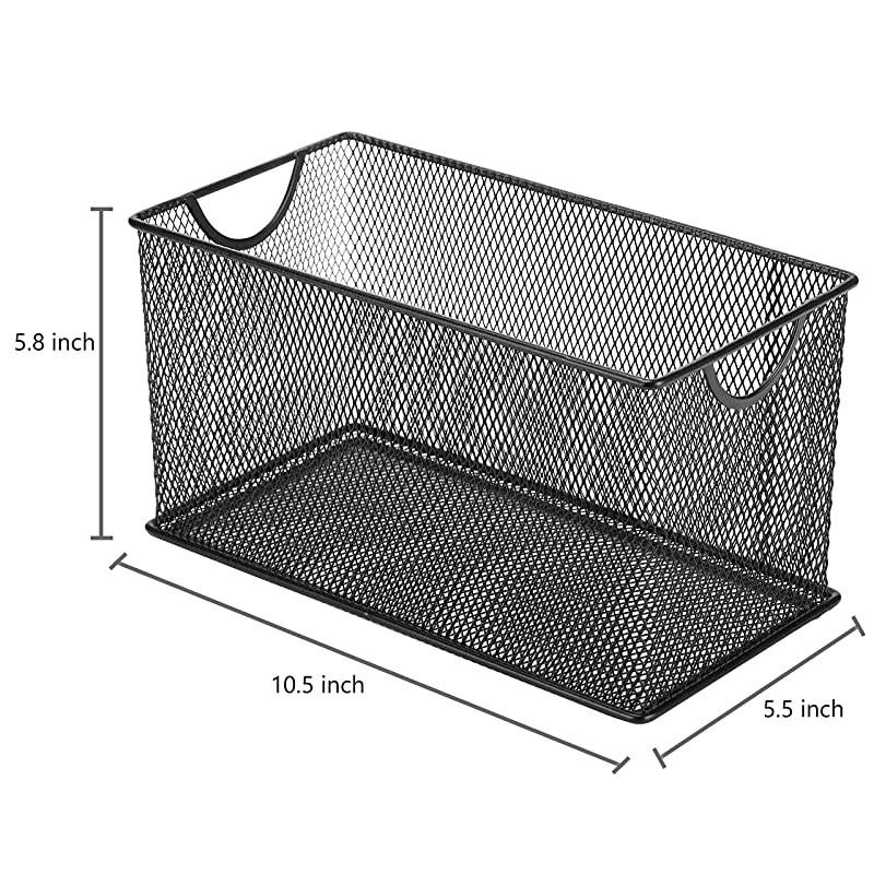 Mesh Metal CD Holder Box Organizer, Open Storage Bin, Set of 2
