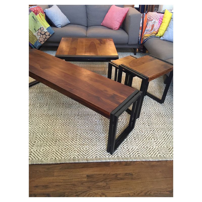Reclaimed Solid Sheesham Wood Coffee Table Natural - Timbergirl