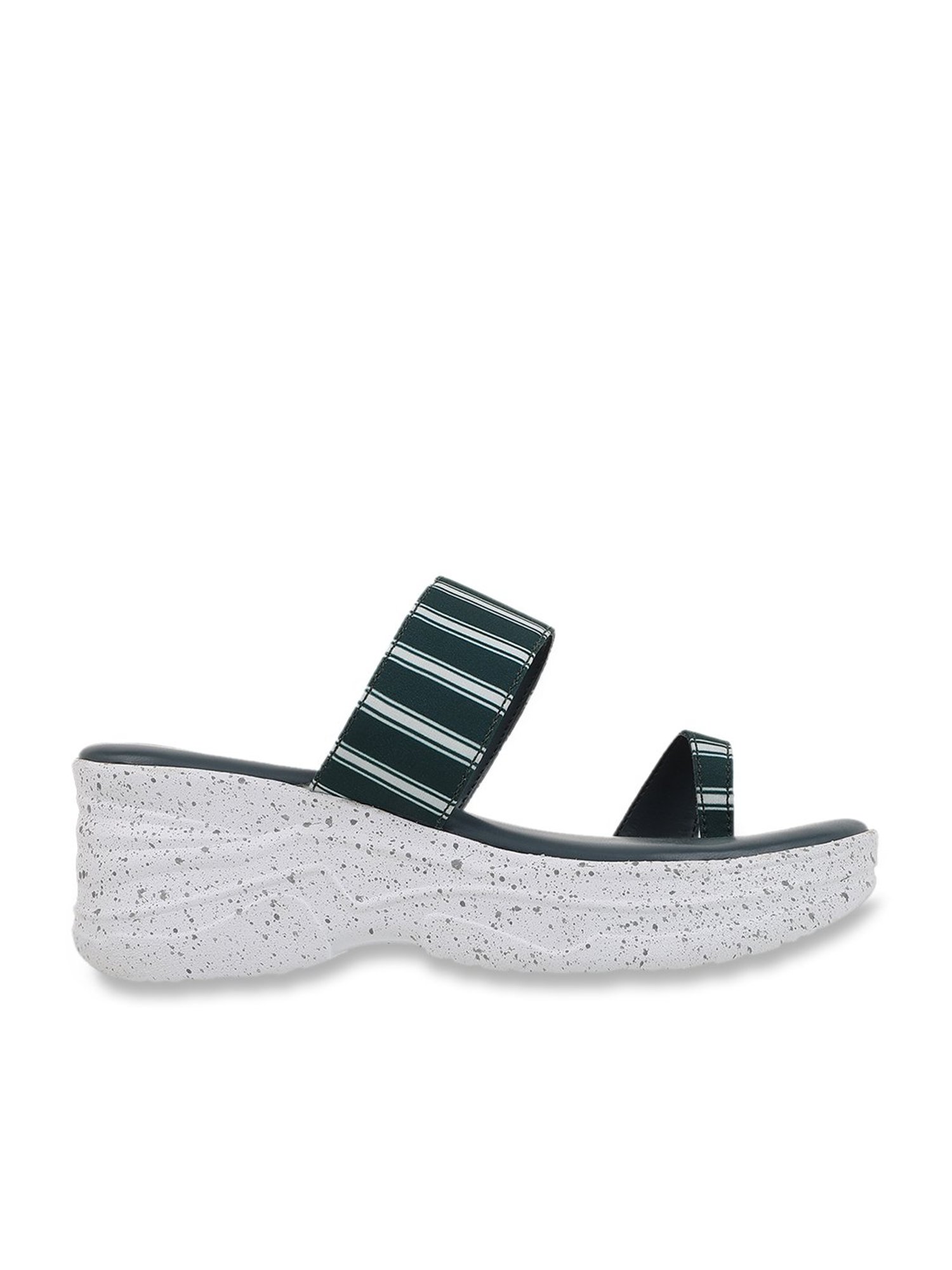 Iconics Women's Green Toe Ring Wedges
