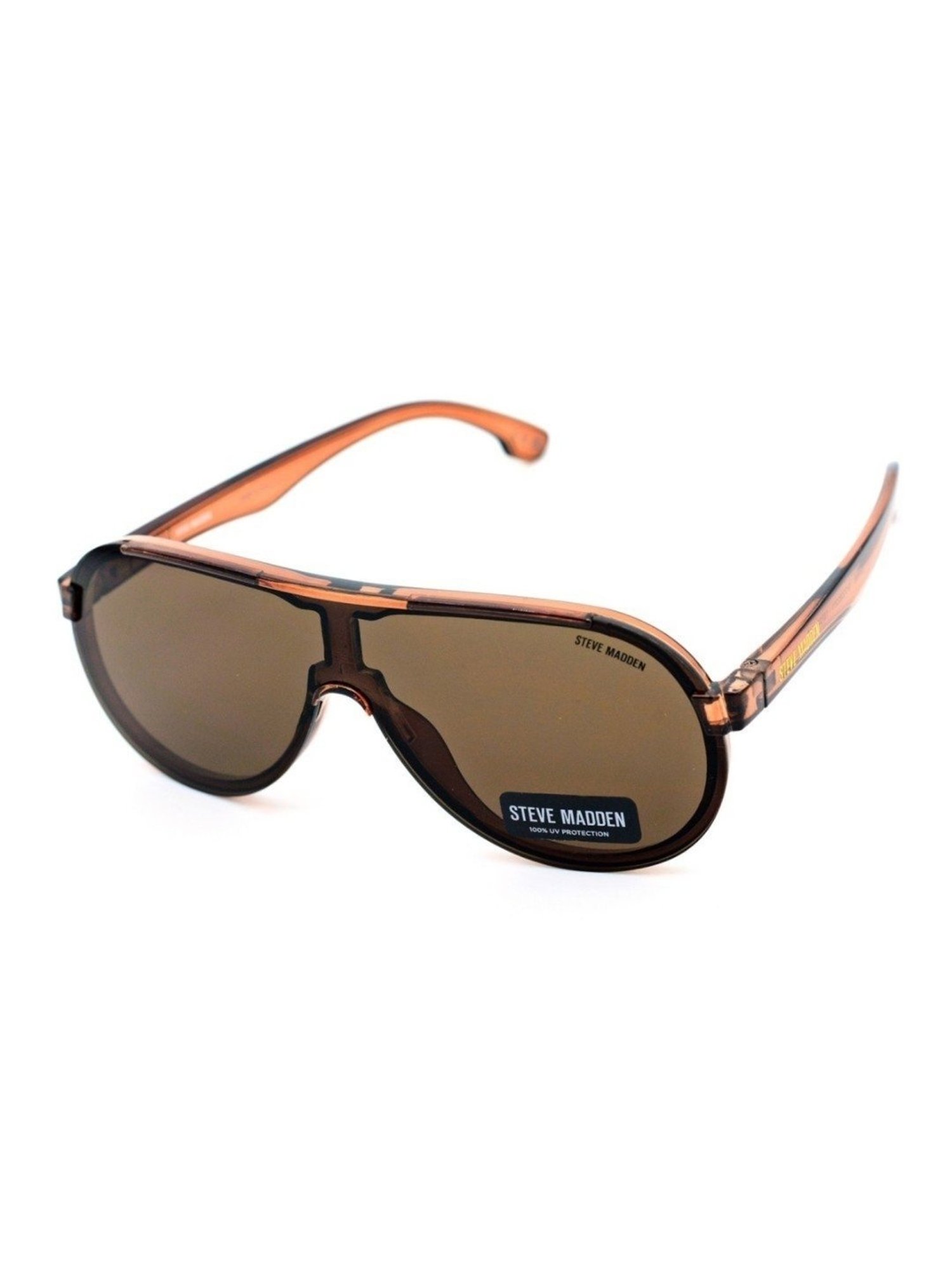 STEVE MADDEN Brown Round UV Protection Sunglasses for Men