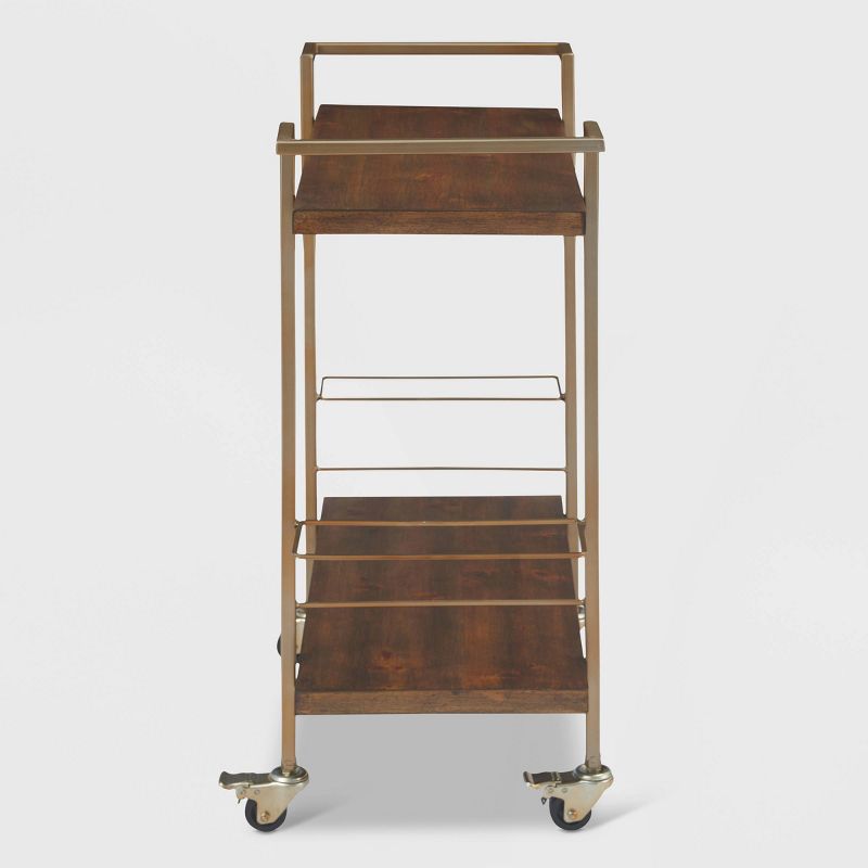 Flash Furniture Castleberry Rustic Wood Grain and Iron Kitchen Serving and Bar Cart