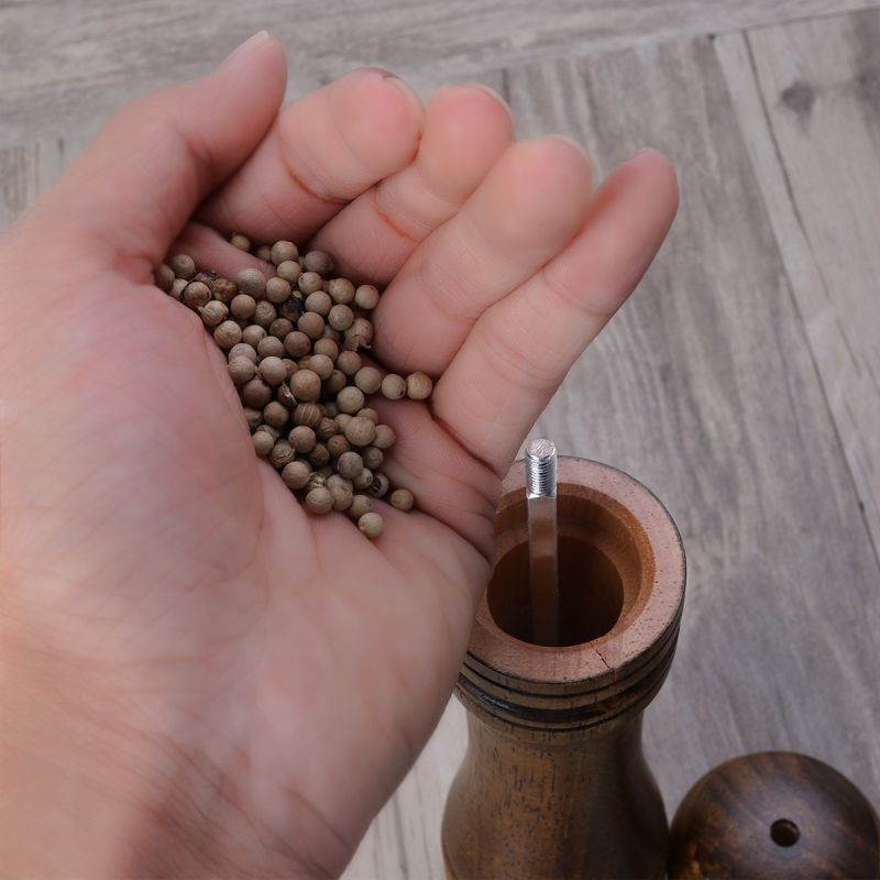 5 Inch Capstan Wood Pepper Grinder Wooden Mill Hand Movement