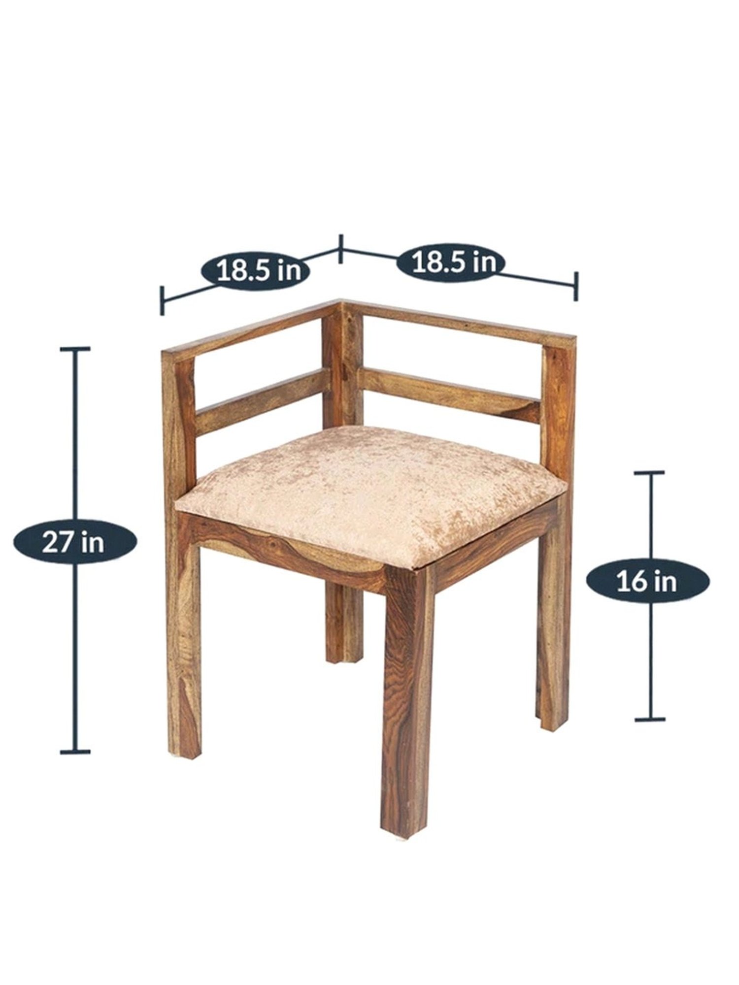 Ikiriya Kingston Solid Brown & Beige Wood 4 Seater Dining Table Set Teak Finish